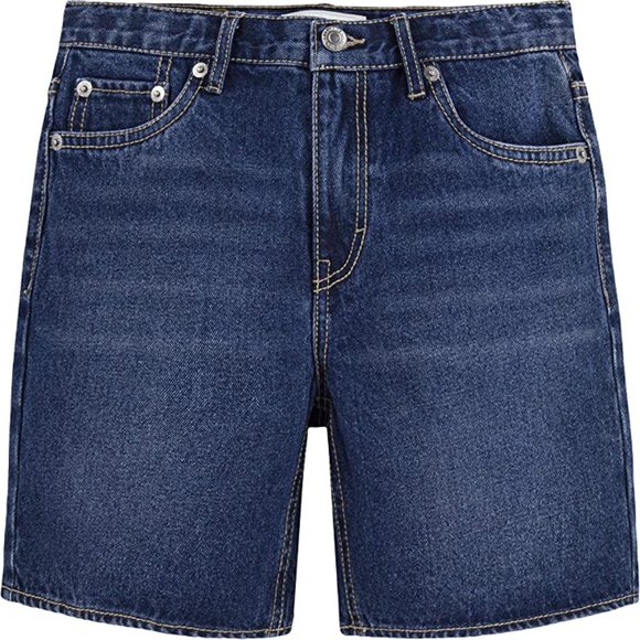 Levi's Other - Levi's Girls Denim Girlfriend Midi Shorts Dark Wash Big Kids 12 REG, New NWT
